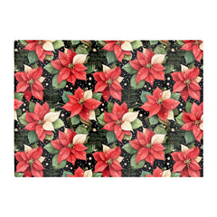 Poinsettia Watercolor Style Glass Chopping Board