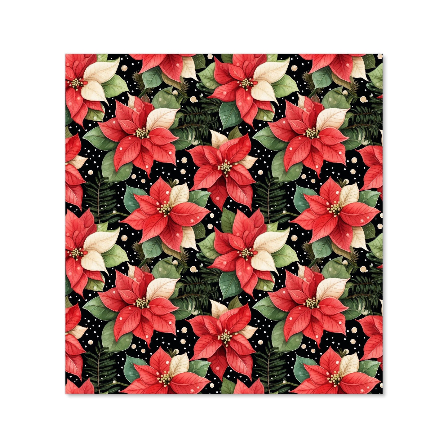 Poinsettia, Watercolor Style Kitchen Splashback