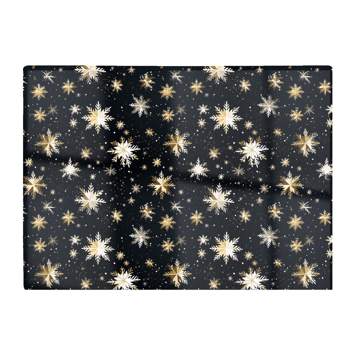 Silver Gold Snowflake Pattern Glass Chopping Board