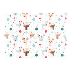 Happy Reindeer With Christmas Lights Glass Chopping Board