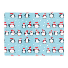 Adorable Santa Penguins Glass Chopping Board