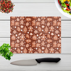 Gingerbread Cookies Glass Chopping Board