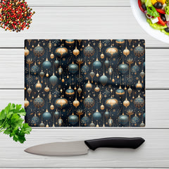 Christmas Decorations Glass Chopping Board