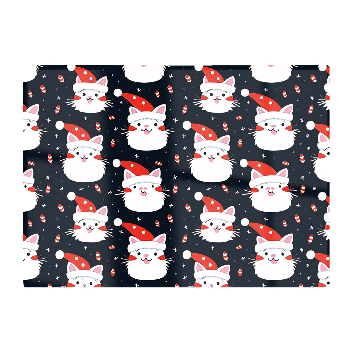 Cute Cats Wearing Santa Claus Hats Glass Chopping Board
