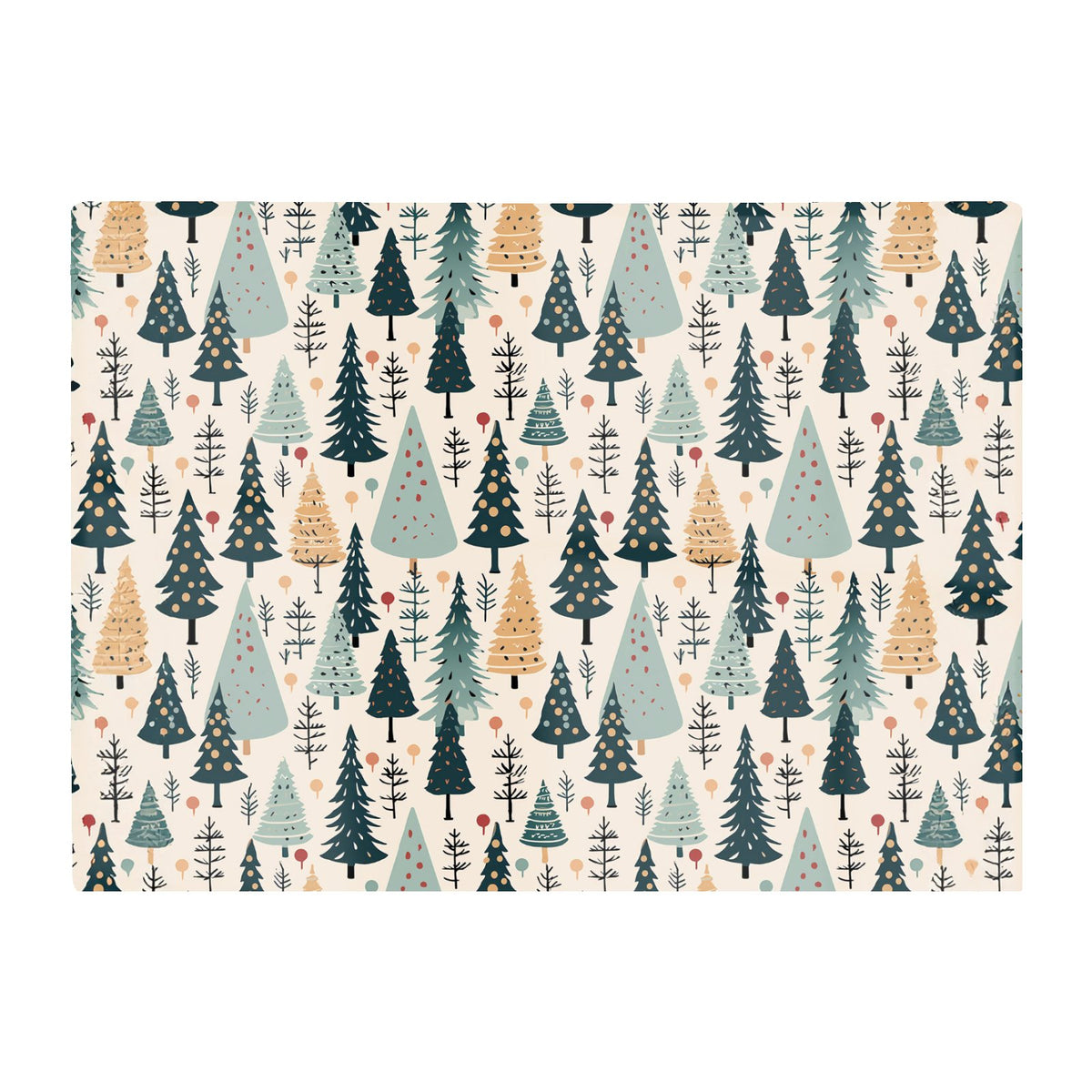 Boho Inspired Christmas Tree Pattern Glass Chopping Board