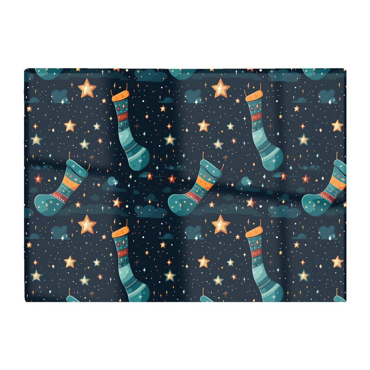 Christmas Stocking In A Starry Night Sky Glass Chopping Board