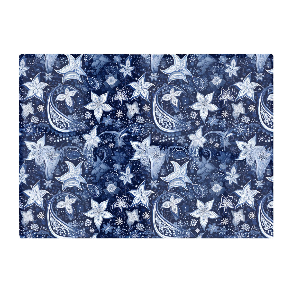 Paisley Christmas Stars Blue Glass Chopping Board