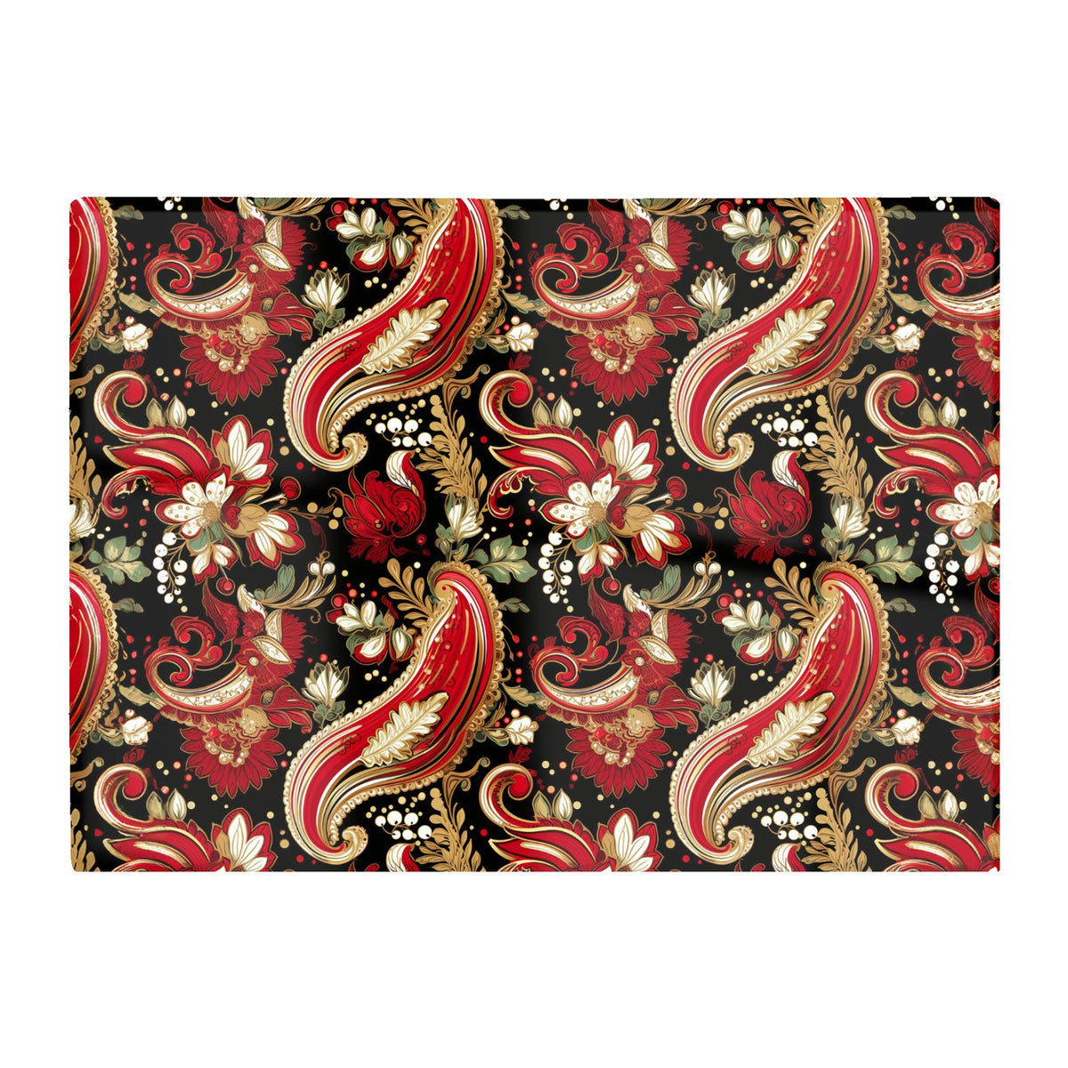 Paisley Christmas Stars Red Glass Chopping Board