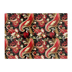 Paisley Christmas Stars Red Glass Chopping Board