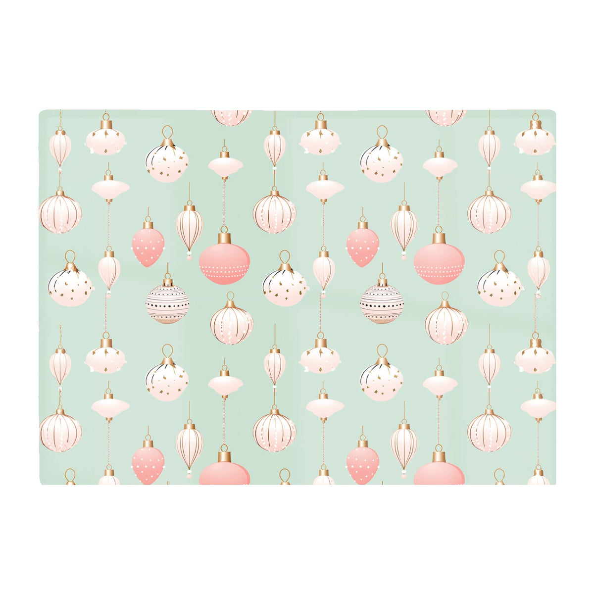 Christmas Decorations Pink And Green Glass Chopping Board