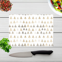Geometric Christmas Tree Pattern Glass Chopping Board