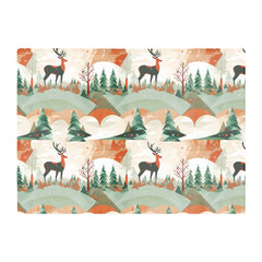 Reindeer On A Snowy Landscape Pattern Glass Chopping Board