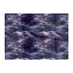 Snowy Christmas Village On A Starry Night Glass Chopping Board