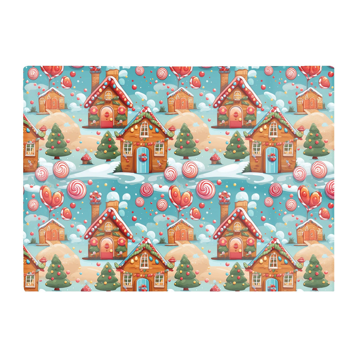 Christmas Gingerbread House Glass Chopping Board