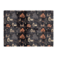 Spooky Haunted Houses Pattern Glass Chopping Board