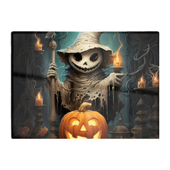 Creepy Ghost With Pumpkins Glass Chopping Board