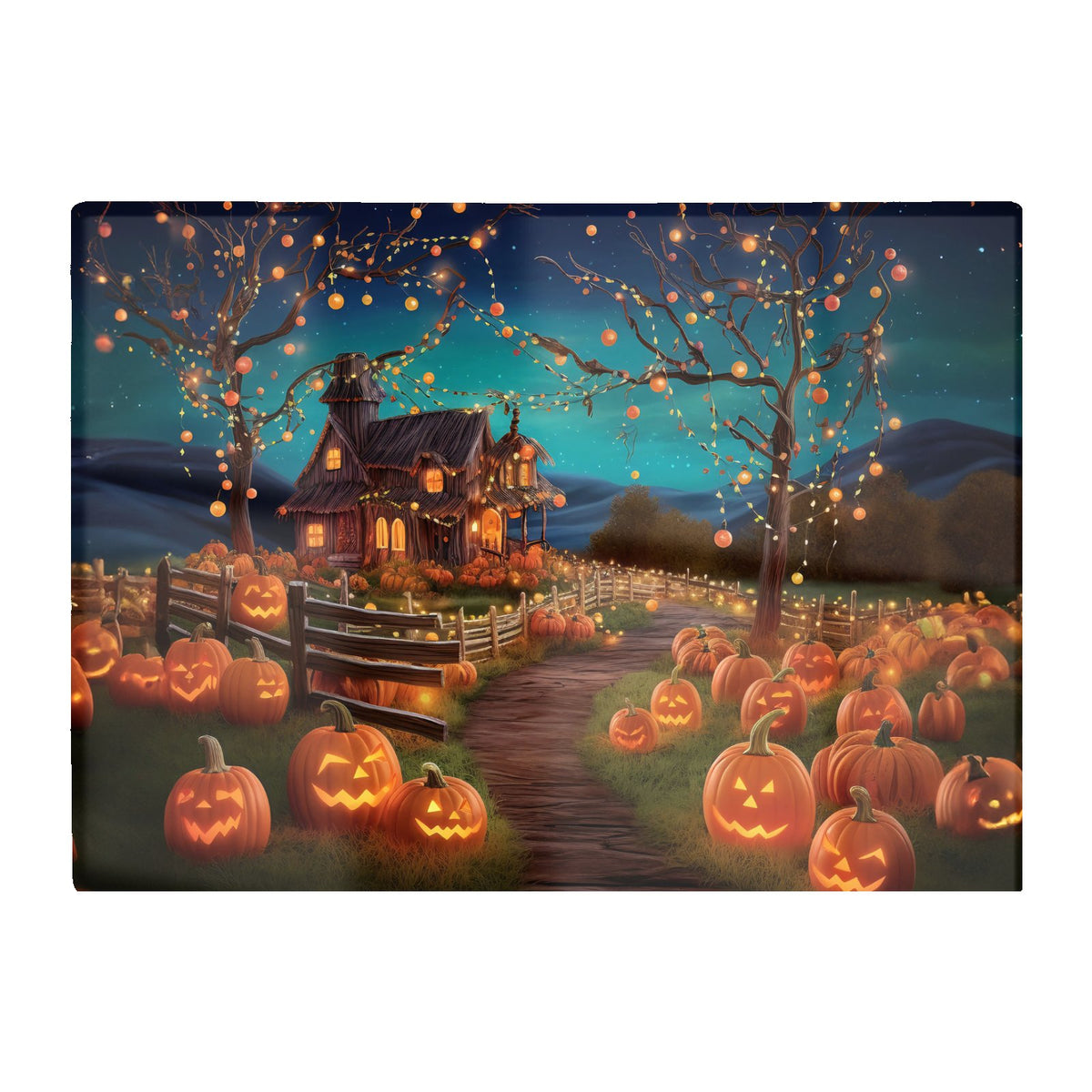 Enchanted Hallowen Pumpkin Patch Glass Chopping Board