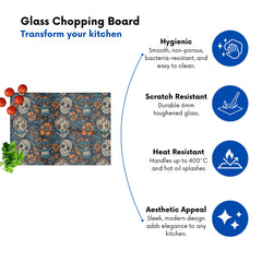 Dia De Los Muertos Skulls Pattern Glass Chopping Board