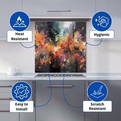 A Vibrant Abstract Painting Kitchen Splashback