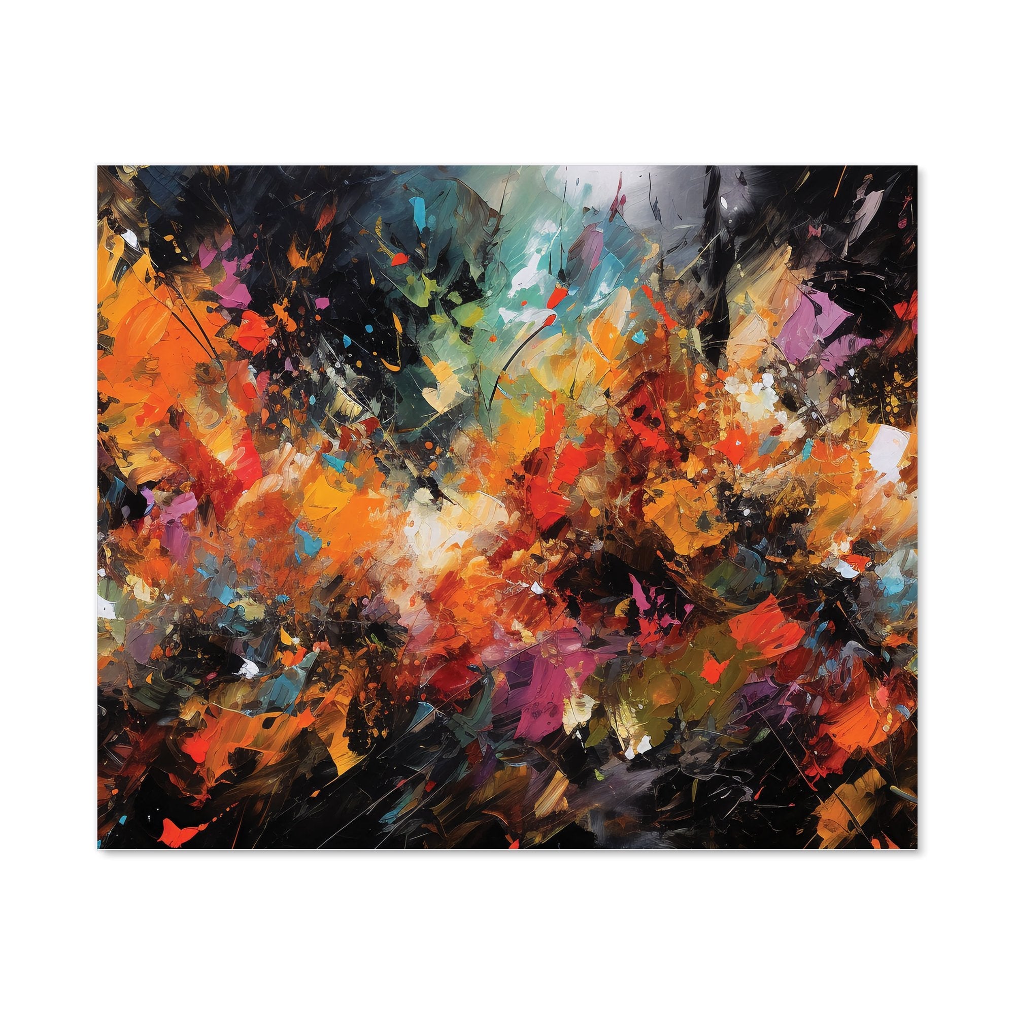 A Vibrant Abstract Painting Kitchen Splashback