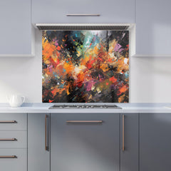 A Vibrant Abstract Painting Kitchen Splashback
