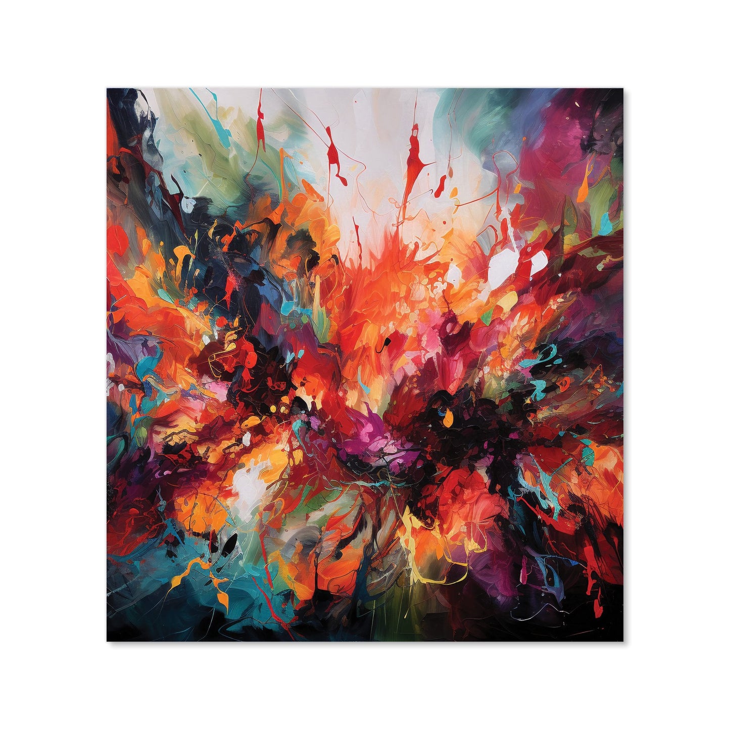 A Vibrant Abstract Painting Of Halloween Kitchen Splashback