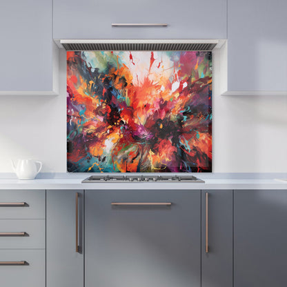 A Vibrant Abstract Painting Of Halloween Kitchen Splashback