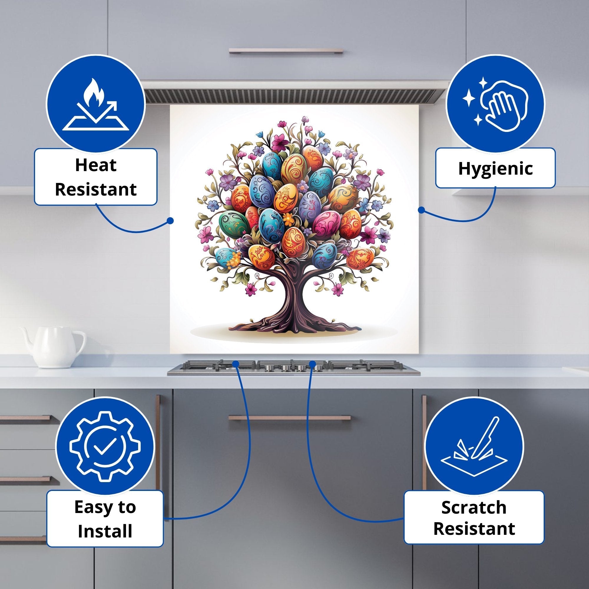 A Magical Easter Egg Tree Kitchen Splashback