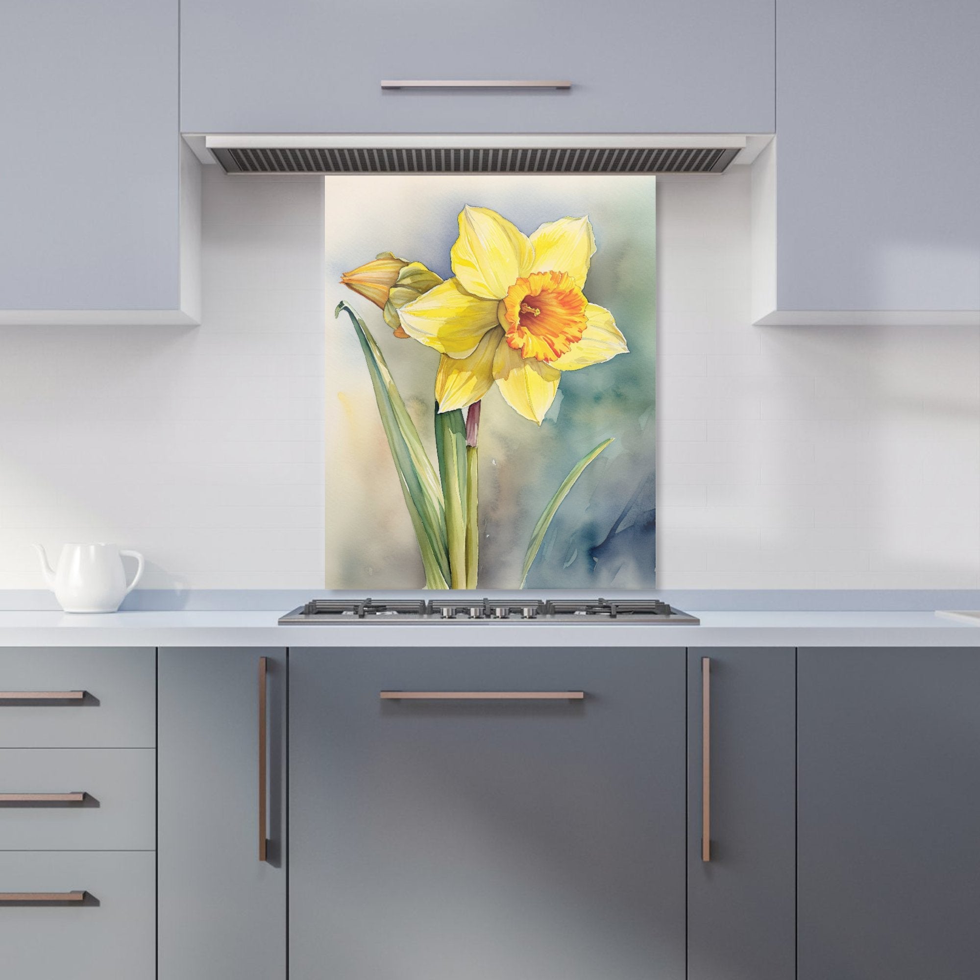 Daffodil Watercolour Kitchen Splashback