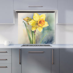 Daffodil Watercolour Kitchen Splashback