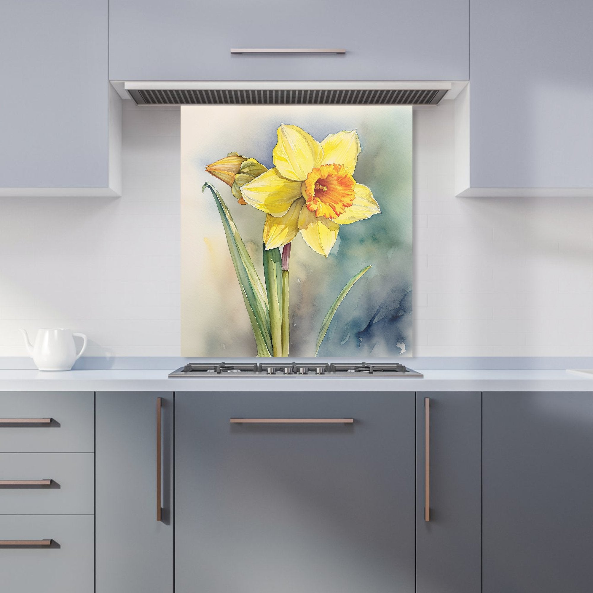 Daffodil Watercolour Kitchen Splashback
