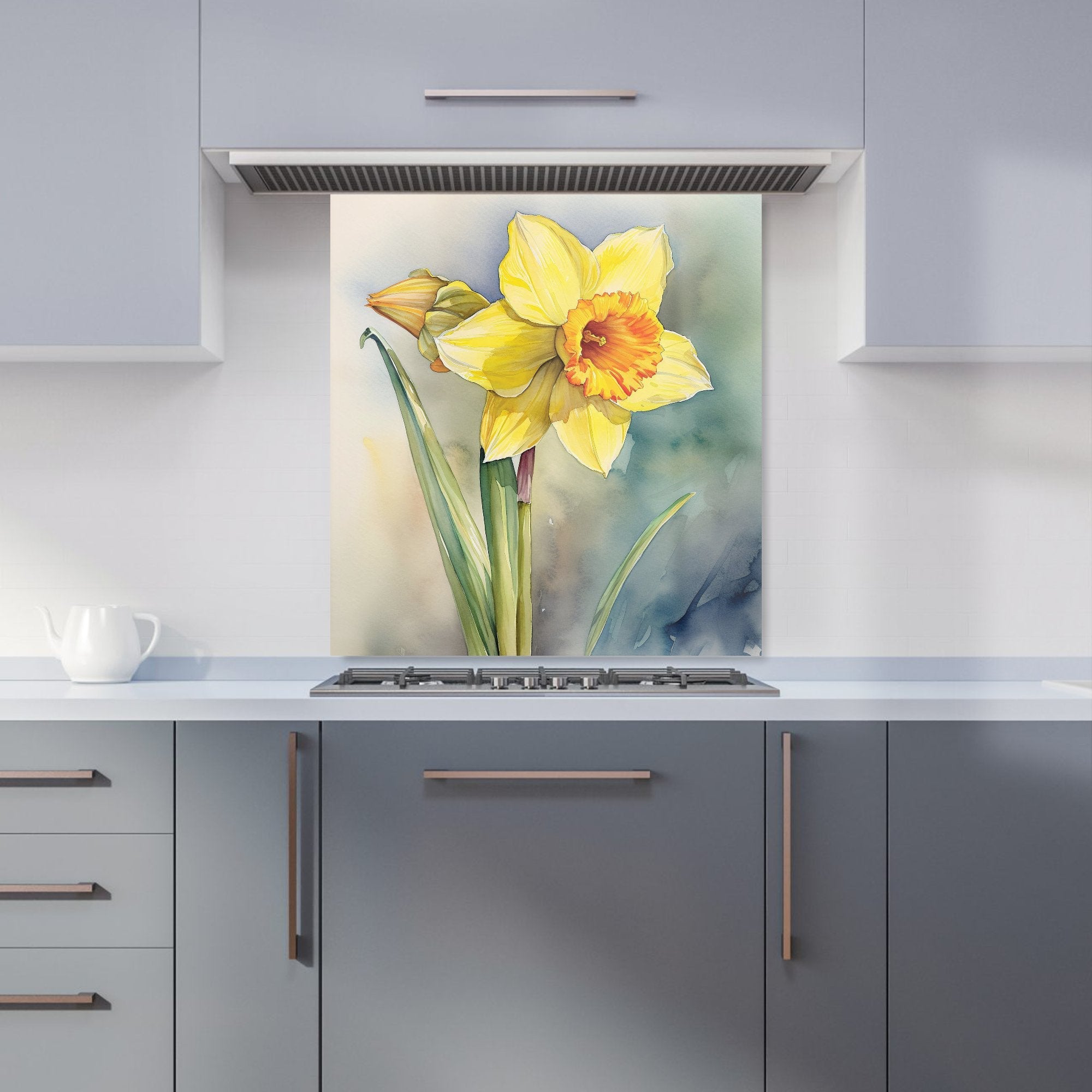 Daffodil Watercolour Kitchen Splashback