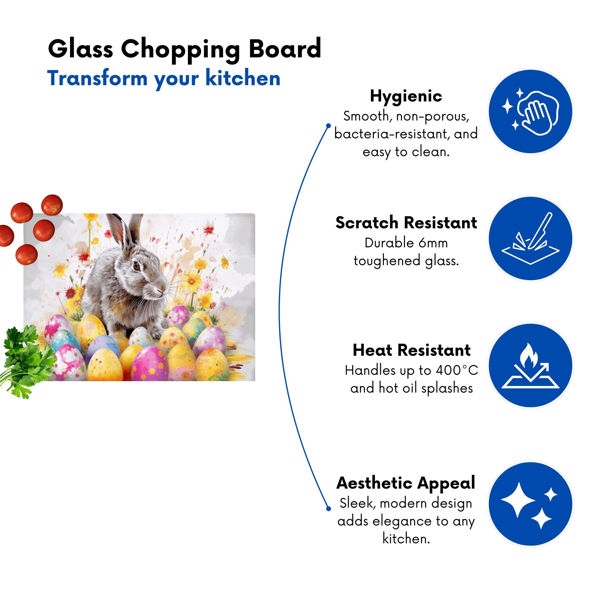Splashart Easter Bunny And Eggs Chopping Board
