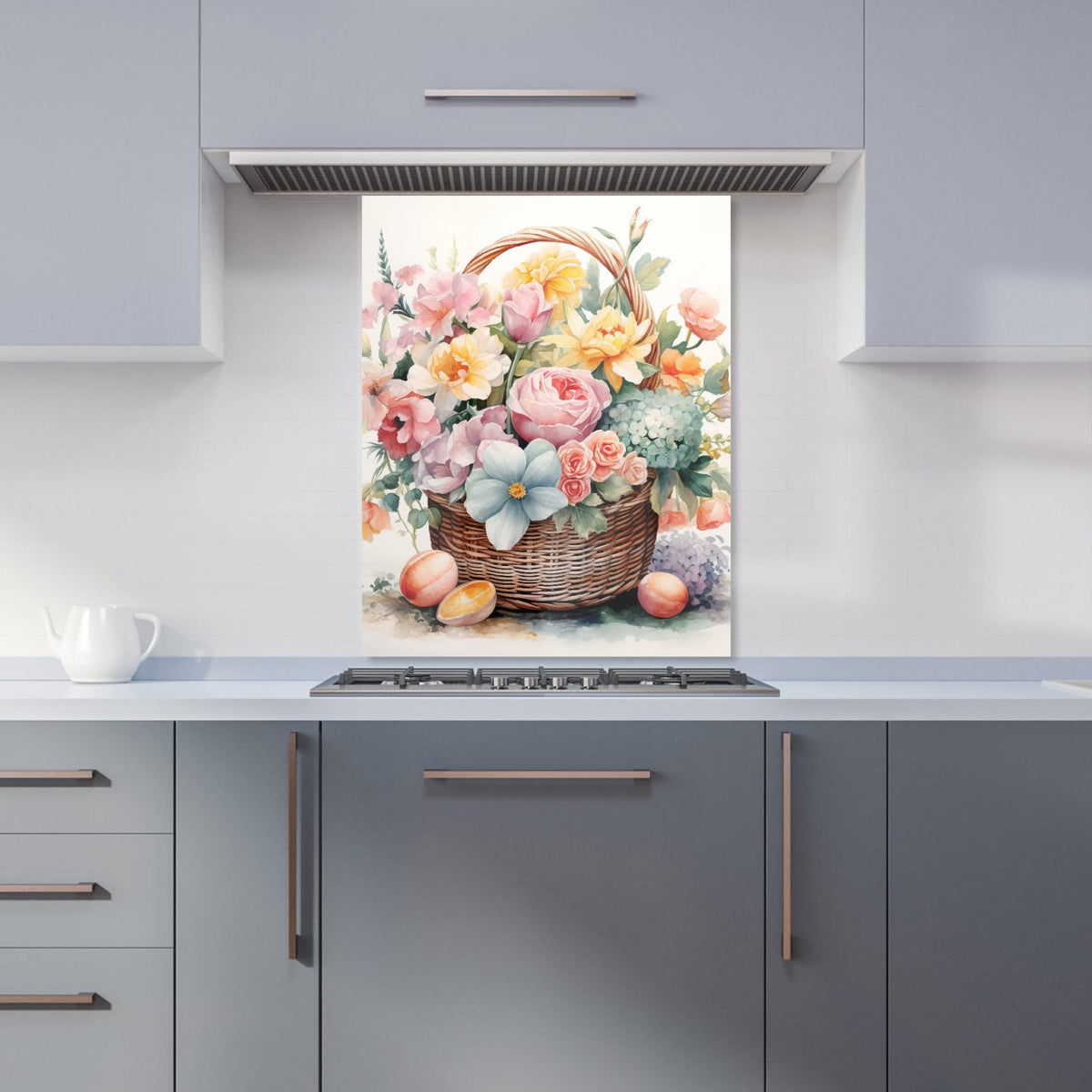 Easter Watercolour Basket Kitchen Splashback