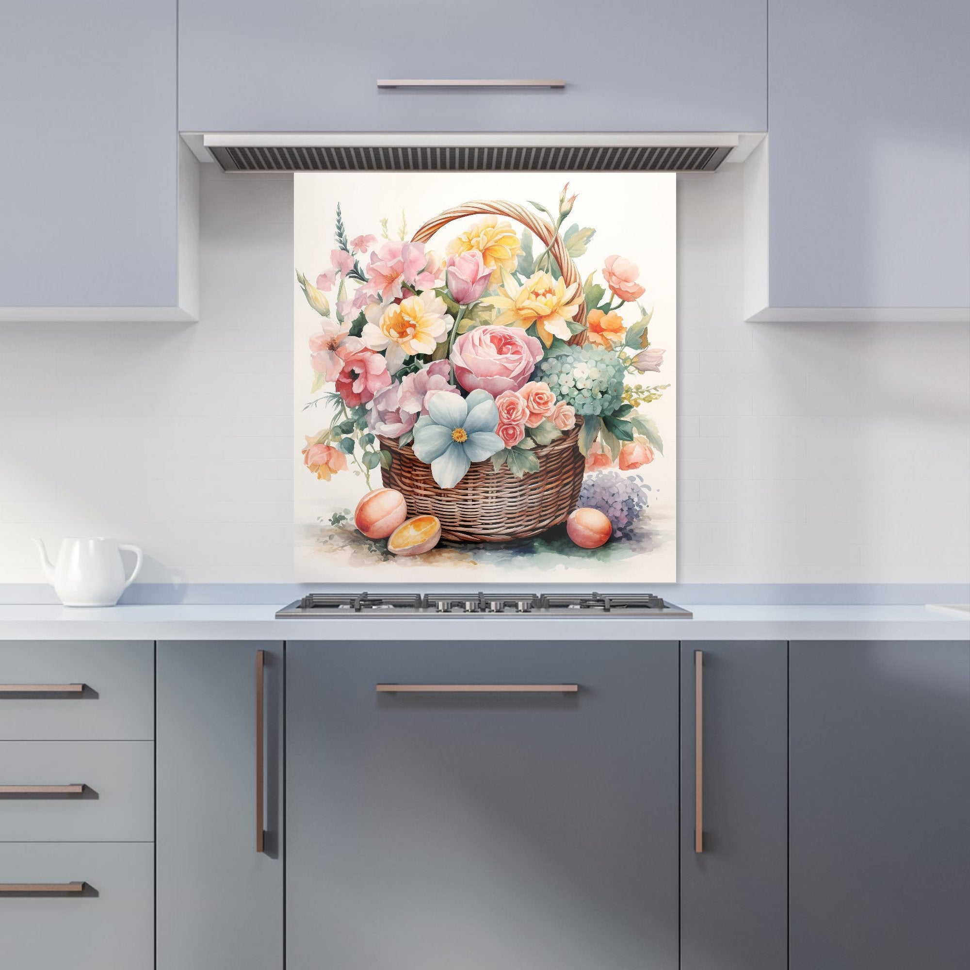 Easter Watercolour Basket Kitchen Splashback