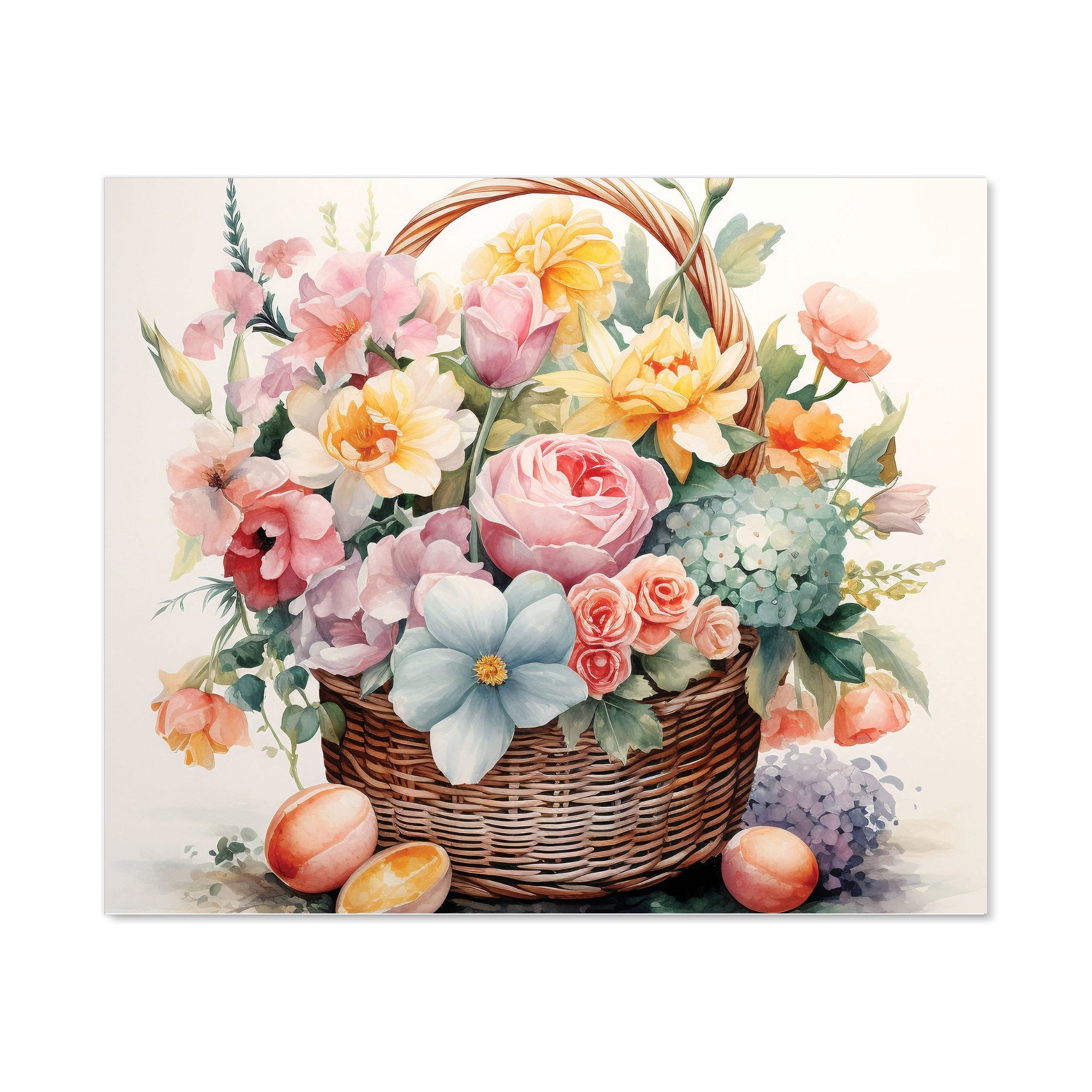 Easter Watercolour Basket Kitchen Splashback