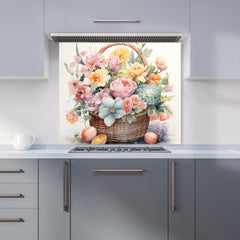 Easter Watercolour Basket Kitchen Splashback
