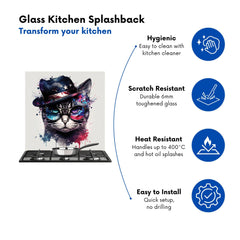 American Shorthair Cat Face Splashart Kitchen Splashback