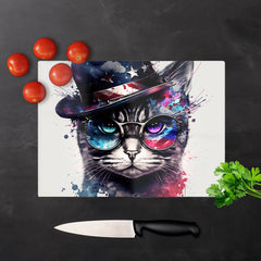American Shorthair Cat Face Splashart Chopping Board