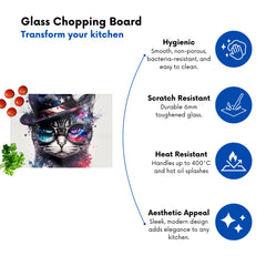 American Shorthair Cat Face Splashart Chopping Board