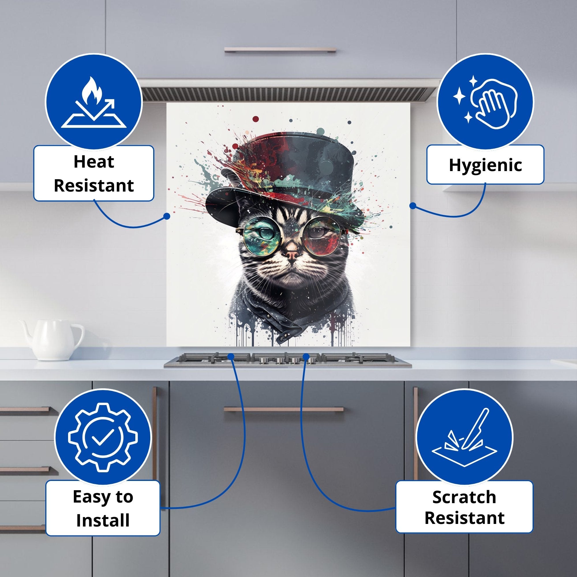 American Shorthair Cat Splashart Kitchen Splashback