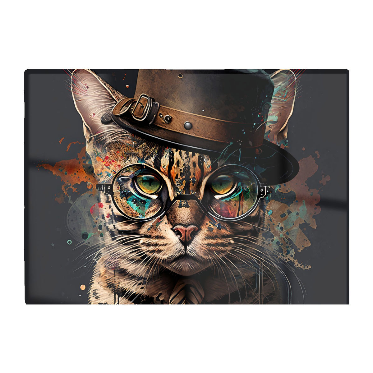 Bengal Cat With Glasses Chopping Board