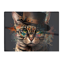 Bengal Cat With Glasses Chopping Board