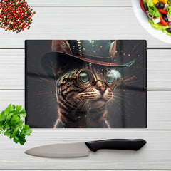 Bengal Cat Face Glasses Splashart Chopping Board