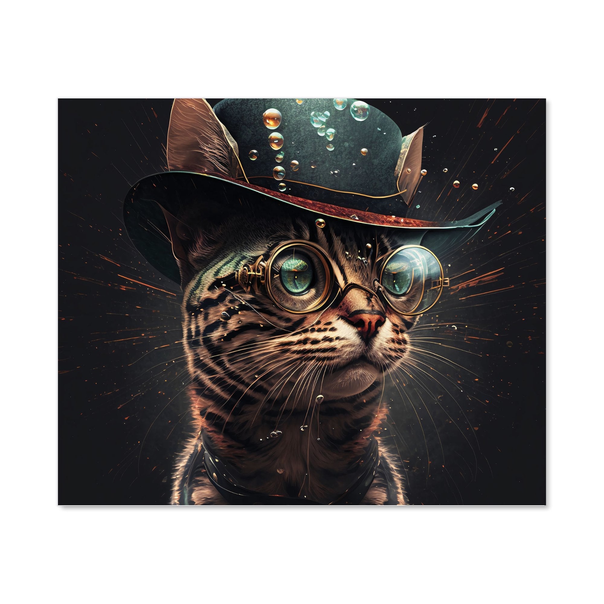 Bengal Cat Face Glasses Splashart Kitchen Splashback