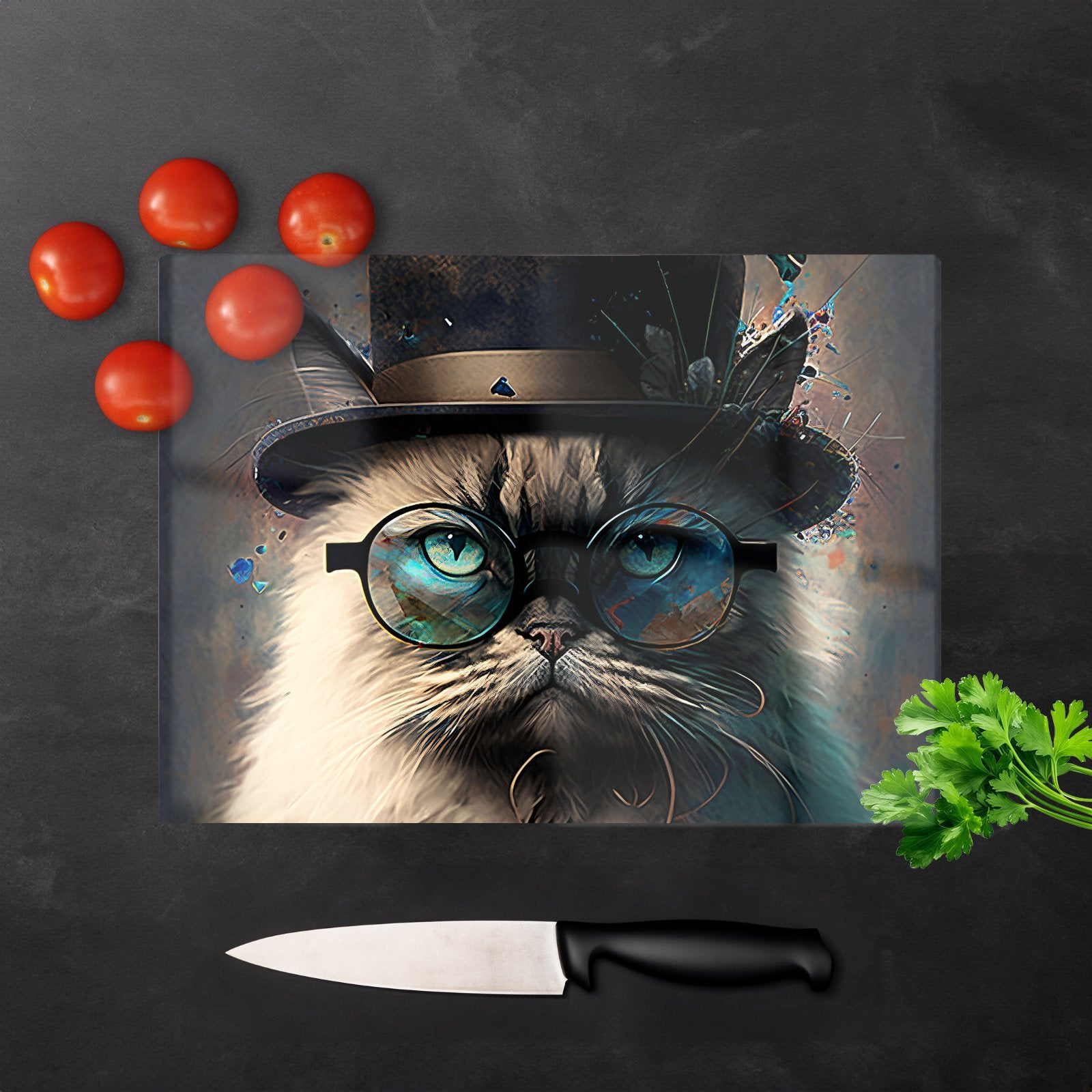 Birman Cat Face Splashart Chopping Board