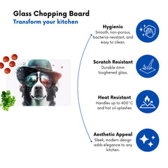 Border Collie Dog Face Splashart Chopping Board