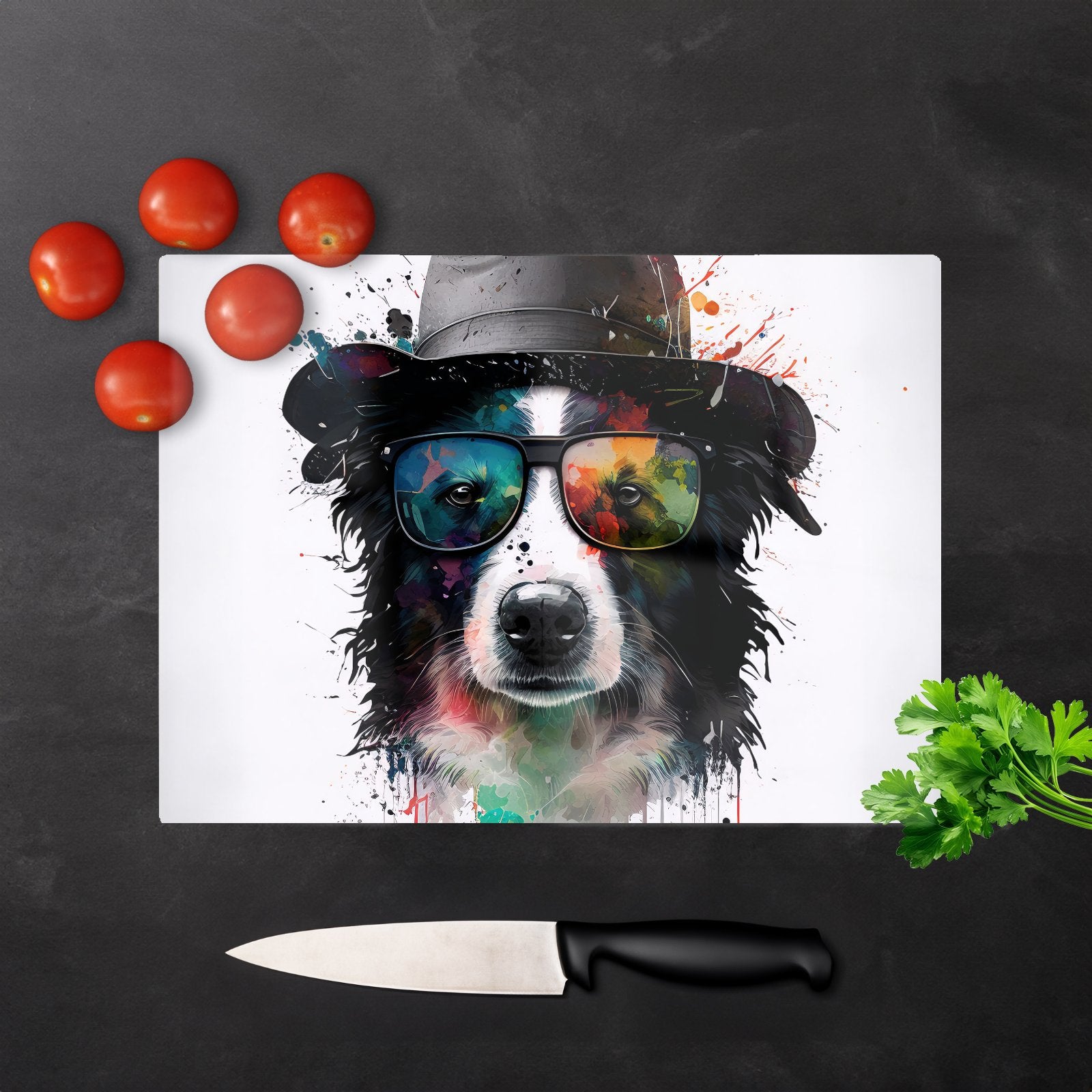 Border Collie Dog Chopping Board