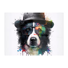 Border Collie Dog Splashart Chopping Board