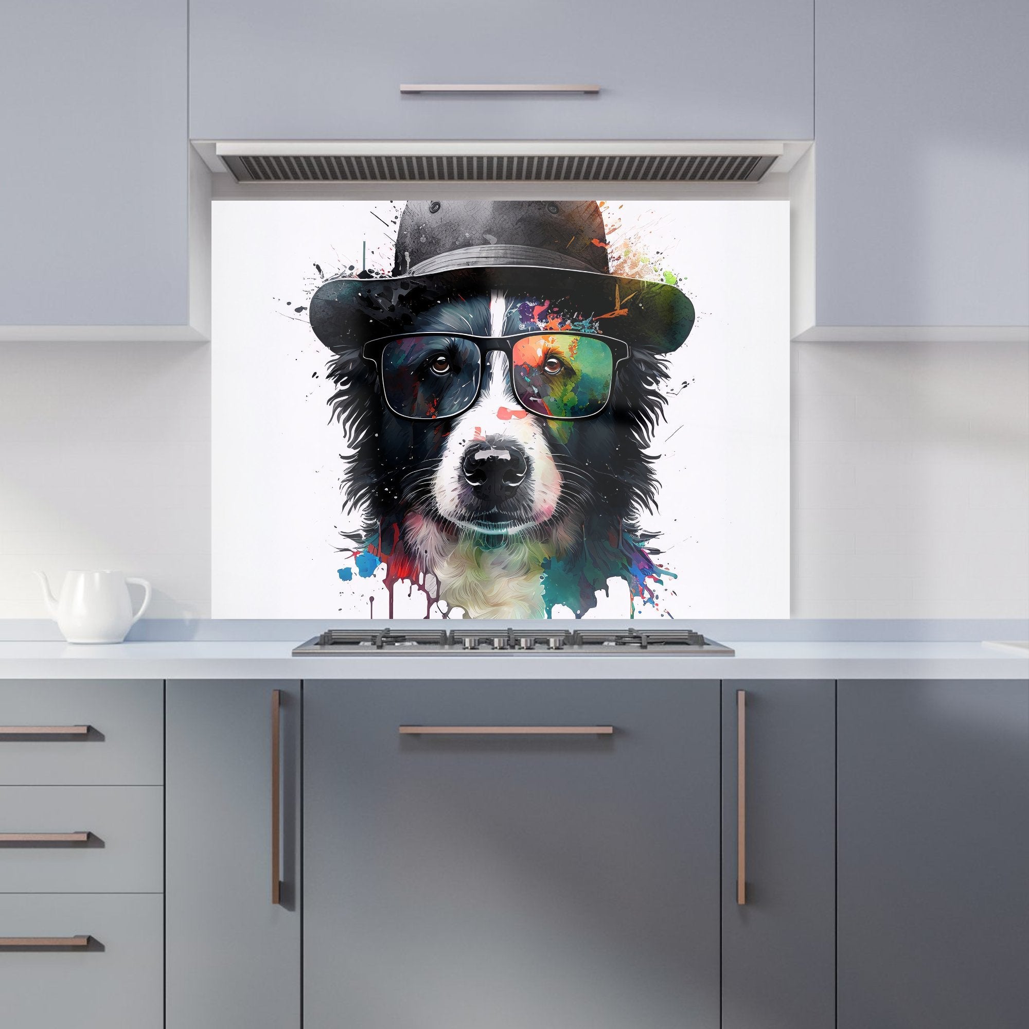 Border Collie Dog Splashart Kitchen Splashback